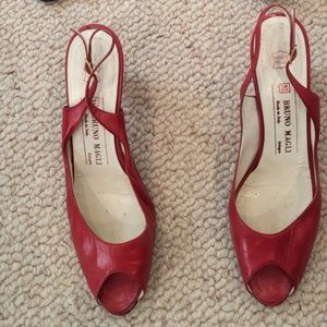 Vintage Red Slingback Heels